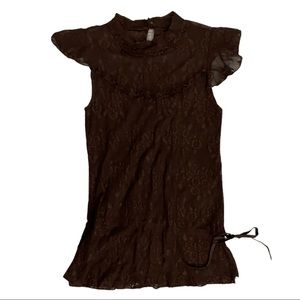 Black Lace Sheer Blouse